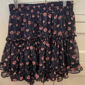MISA Los Angeles Marion Floral Ruffle Mini Skirt